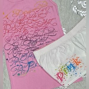 Victoria’s Secret PINK Vintage Bling Rainbow Rhinestone Sleep Lounge Set